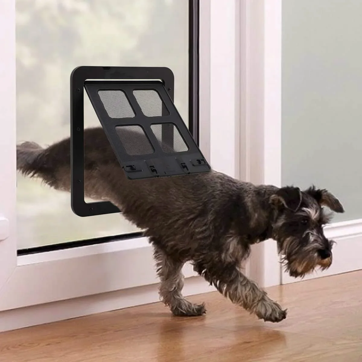 Pet Door Safe Lockable Magnetic Screen Outdoor Dogs Cats