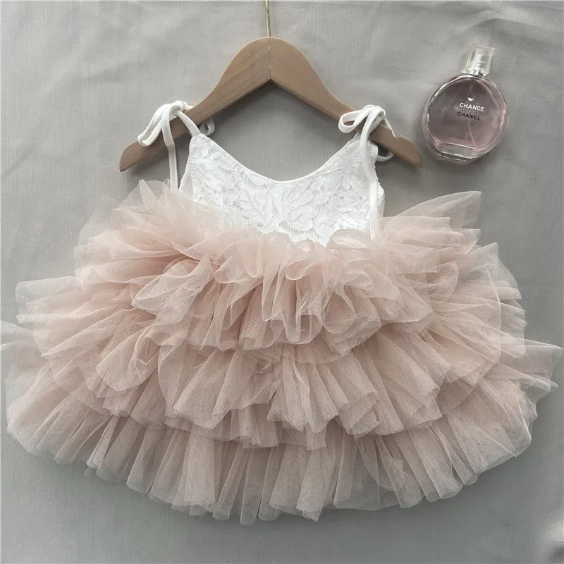 

Toddler Girls Lace Tutu Dress For Kids Lovely Layers Lolita Costume Fashion Baby Birthday Party Gown Boutique Wear