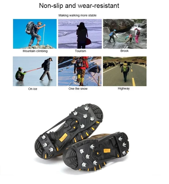 SHARKMOUTH Ice Cleats For Boots And Shoes, Ice Snow Walk Traction For