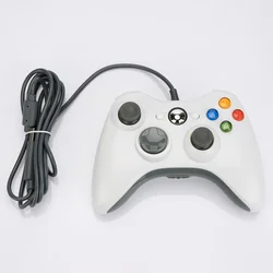 Enhanced Wireless/Wired Game Controller with Dual - Vibration Turbo (White Wired)