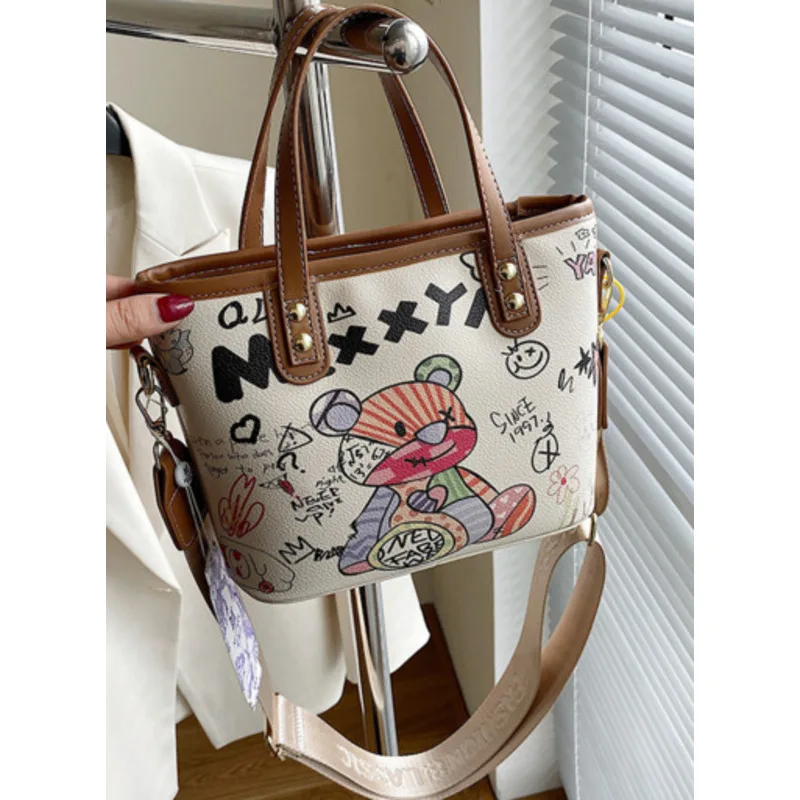 Graffiti Shoulder Large Capacity Bag New Versatile Fashion Handbags For Women Casual High-Quality Messenger Luxury Crossbody Y2k