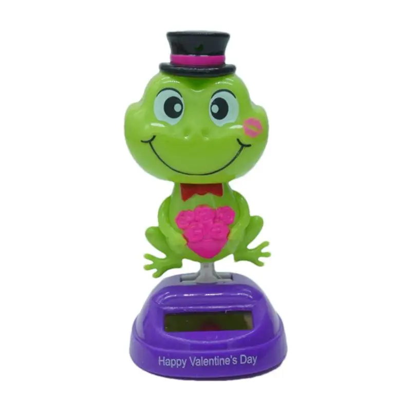 

Solar Bobble Head Frog Dancing Frog Ornaments No Battery Required Dancing Solar Powered Animals For Car Dashboard Decoration