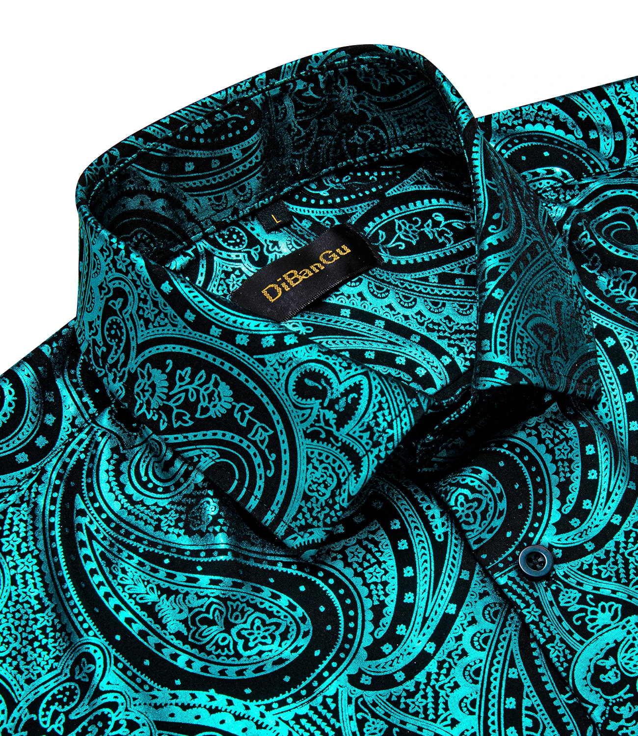 green emerald velvet dress Men's Dress Shirt Long Sleeve 4-Way Stretch Wrinkle Free Teal Formal Shirt 2XL main image 0