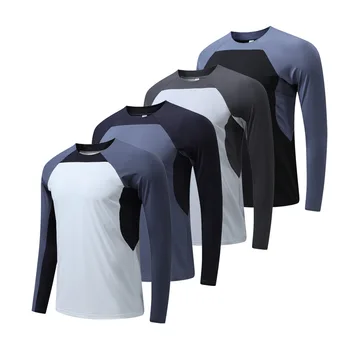 Sports High Elasticity Top Men'S Autumn Long-Sleeved Warm Basketball Training Running T Shirts Fitness Clothes Golf Clothing