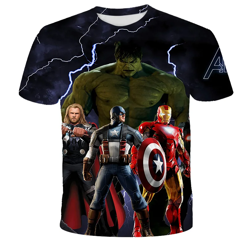 

Hot Sale Kids' Hulk Captain America T-shirt Superhero Spiderman Boy T Shirts Children Fashion Clothes Boys Short Sleeved Men Top