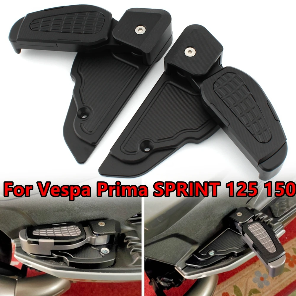 

Rear Passenger Footrests For Vespa Prima SPRINT 125 150 Motorcycle Foldable Foot Steps Extension Foot Pedal Adapter 2017-2020