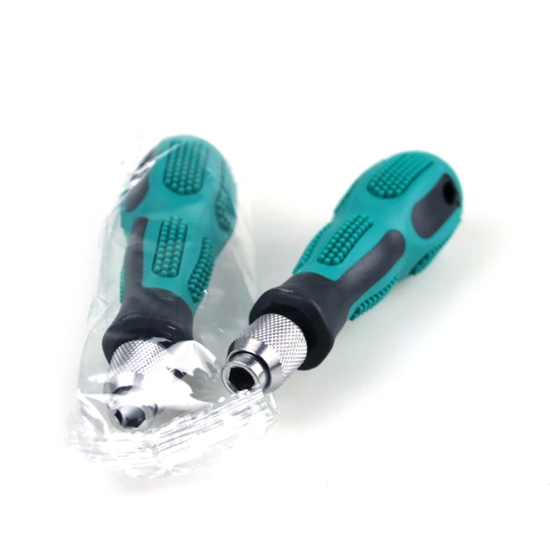 Multifunctional 6.35mm Ratchet Screwdriver 1/4inch HexShank Non Slip Comfortable Handle Screw Driver Bit Holder Durable