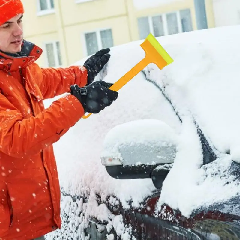 Car Glass Ice Scrapers Handheld Window Snow Removal Shovel for Vehicle Long Handle Ice Scrapers for Truck SUV RV Convertible Car