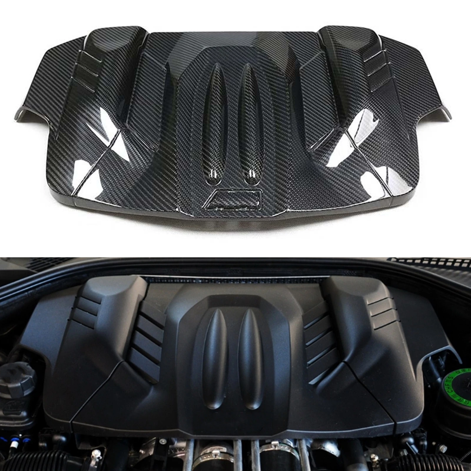 DryCarbonFiberCarEngineHoodCoverProtectorPanelGuardPlateFor