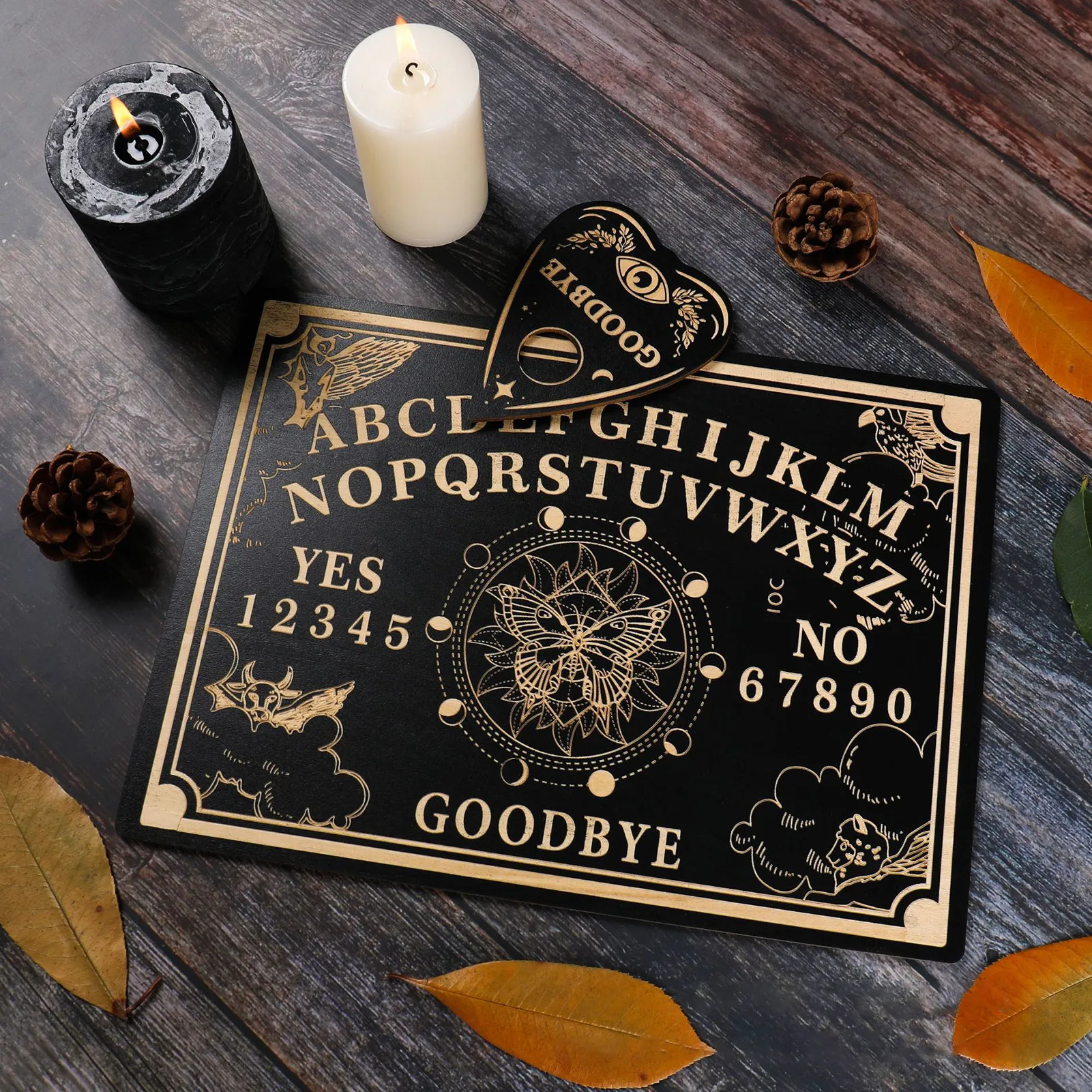 Tanio Drewniana wróżbiarstwo wahadło deska grawerowana magiczna tablica Ouija tablica metafizyczna wiadomość sklep