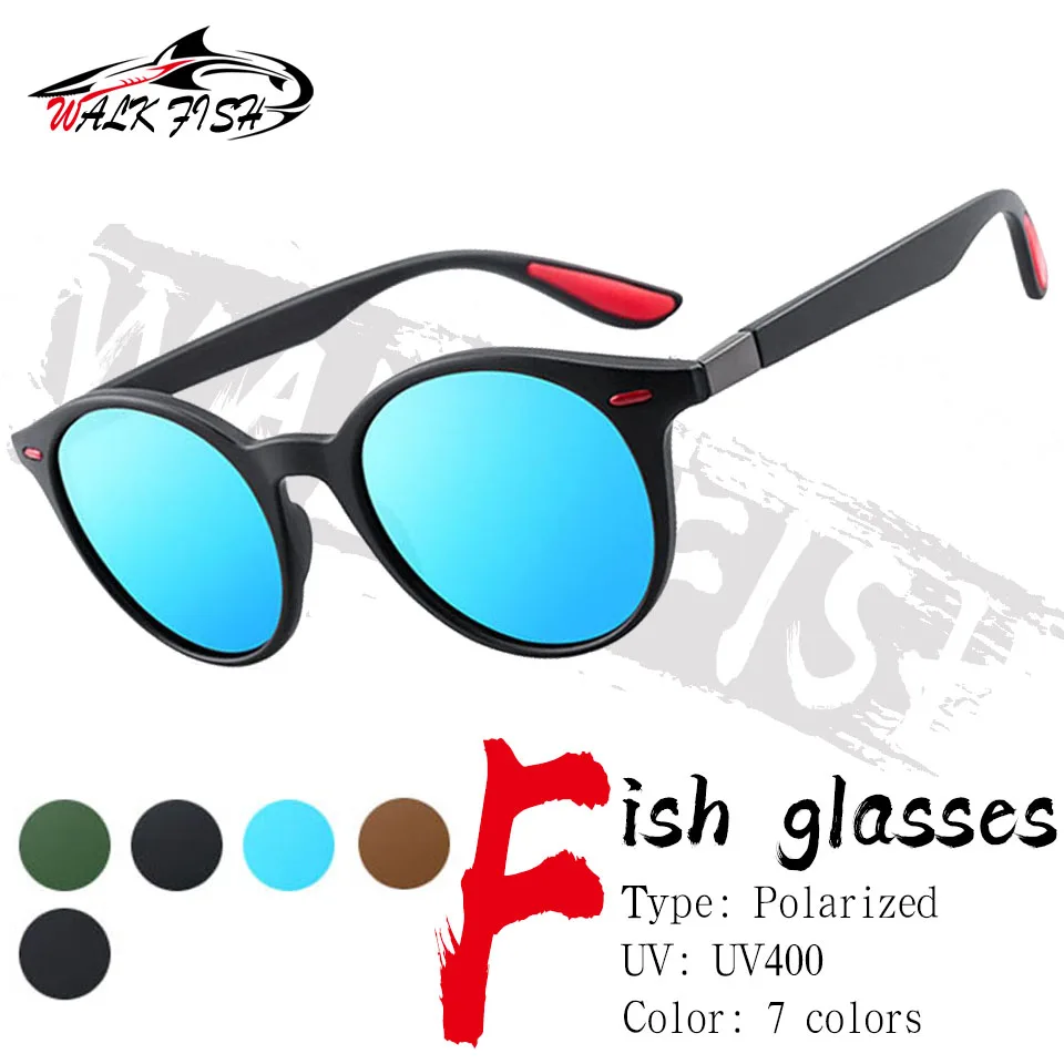 WALK FISH Men Polarized Fishing Sunglasses Women Classic Sun Glasses Camping Hiking Driving Goggles Unisex UV400 Eyewear
