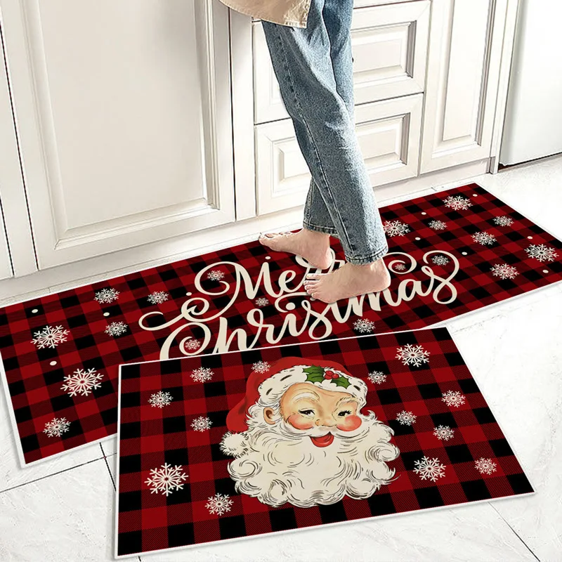 ChristmasKitchenFloorMatLongNonSlipAbsorbentFloorMatHousehold
