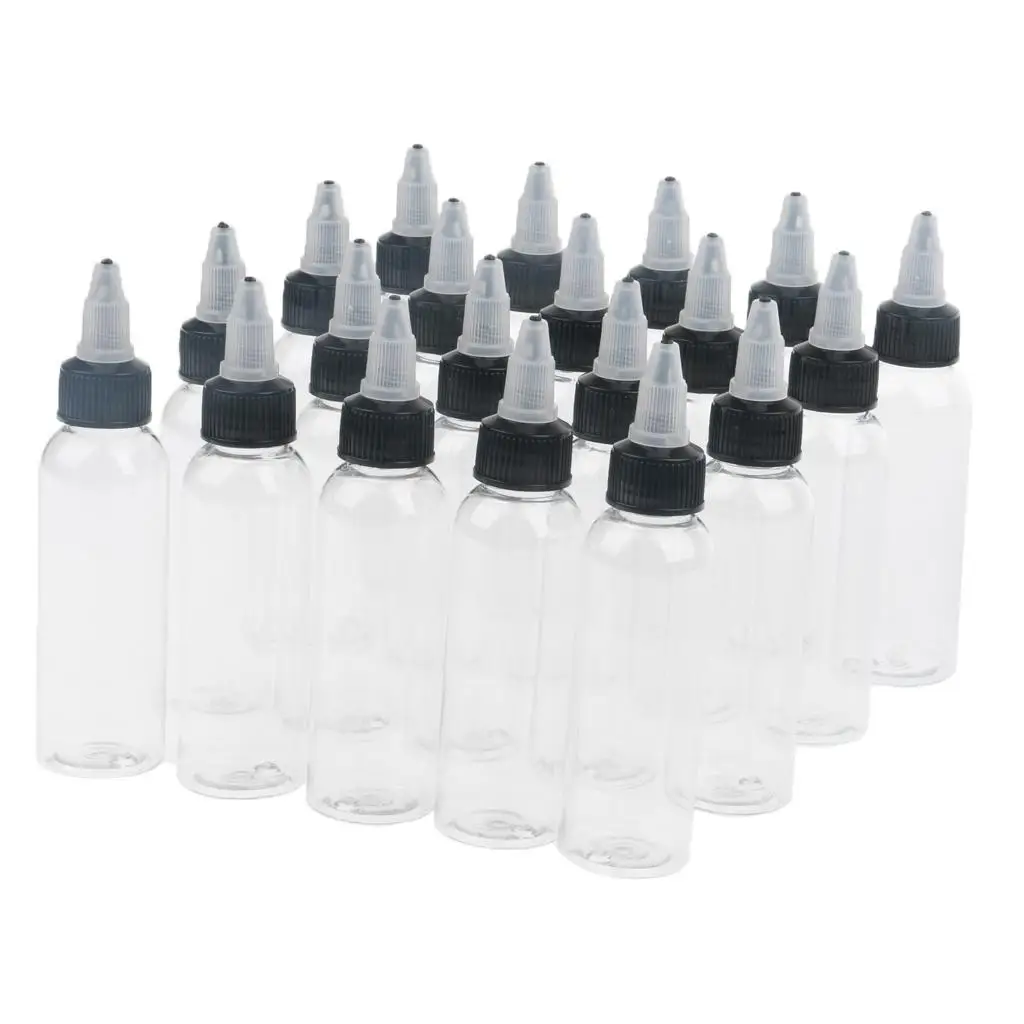 20 Pcs Empty Plastic Squeeze Bottles with Twist Cap for Ink liquid Painting Glue, Painting, Leak proof