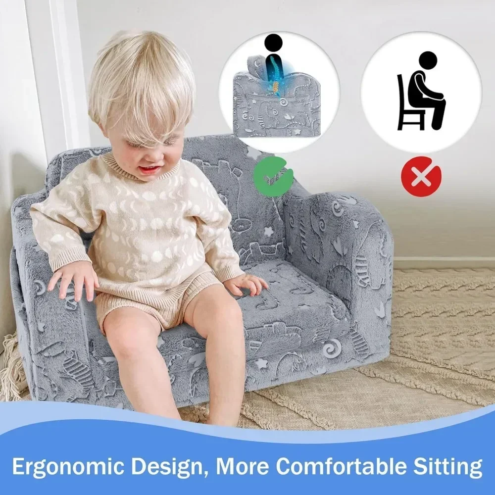 Children's sofa, foldable flip sofa chair with blanket, convertible Lounger playroom pull-out children's sofa 6