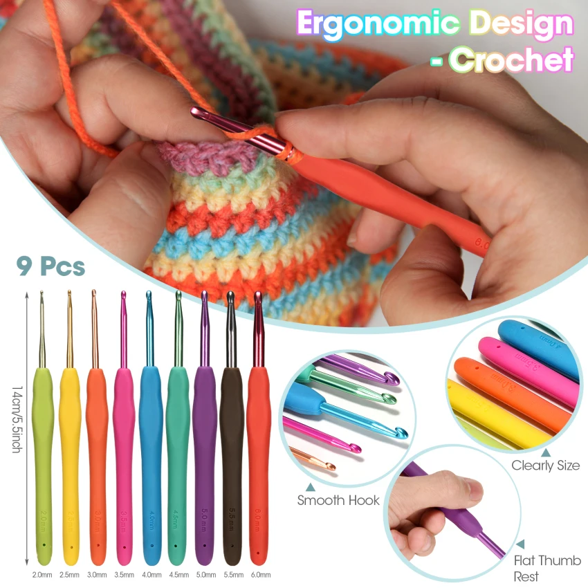 Crochet Kits for Beginners Adults, Knitting Starter Kit for Adults, Include  0.6-6.0 mm Metal Crochet Hooks, Wool, Case and - AliExpress