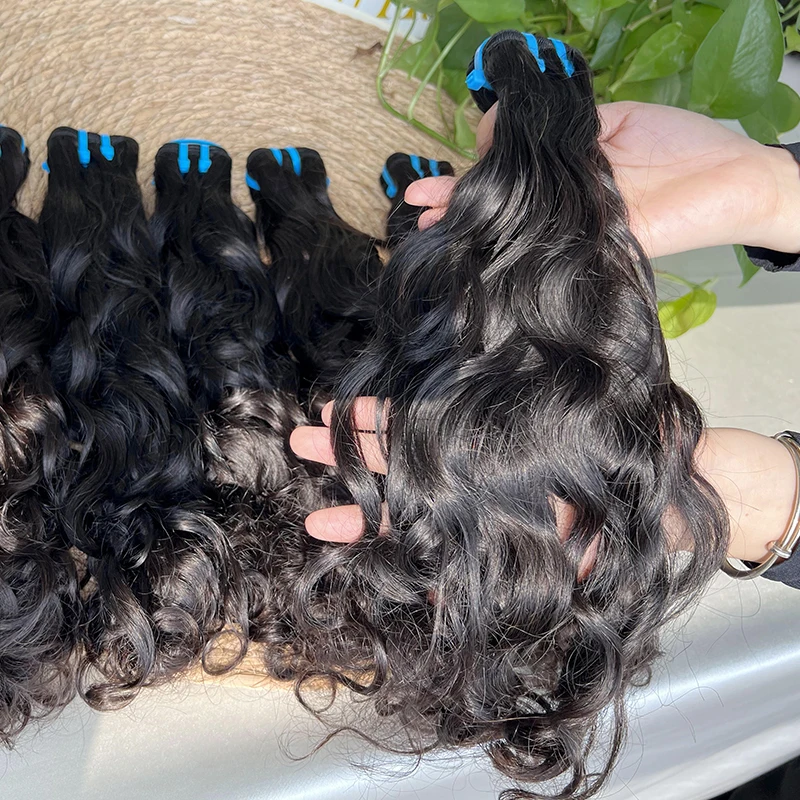 18A Unprocessed Raw Natural Wave 100% Human Hair Bundles Extensions Natural Curly Wavy Vietnamese Hair #1B Natural Black Color 5