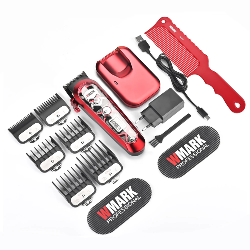 

Patented Design WMARK NG-130 Wireless Charging Hair Clipper Professional Barber Tools Type-C Interface Hair Cutter With Base