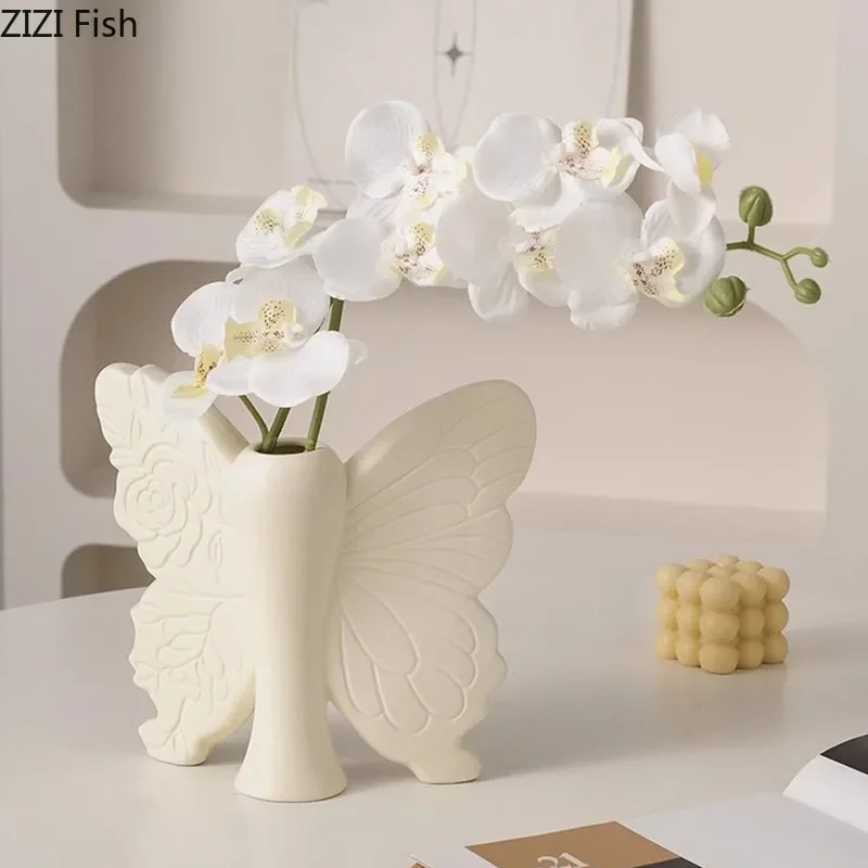 Creative Butterfly Ceramic Vase Table Decoration Flower Arrangement Butterfly Shape Plant Pot Flowers Vases Room Aesthetic Decor 3
