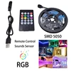 NOWYEY LED Strip 5V 5050 RGB USB Flexible Ribbon With Sound Sensor With 24 Keys Remote Control For TV Background Lighting 4