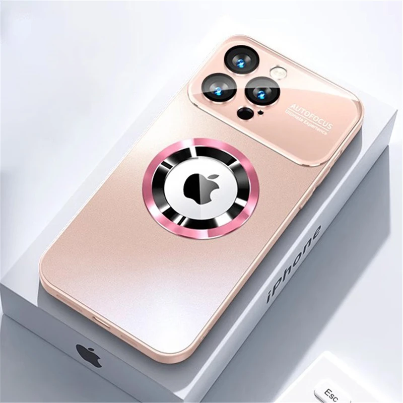Luxury Titanium Matte Magnetic Case with Metallic Finish – Magsafe Compatible Wireless Charging Cover