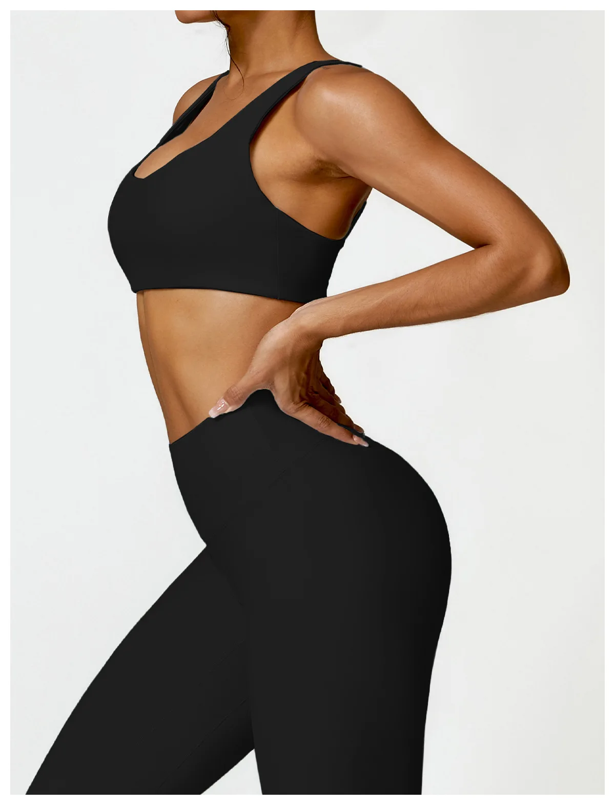 2PCS Women Tracksuit Yoga Set Sportswear Workout Athletic Wear Gym Legging Fitness Crop Top Long Sleeve Sports Suits Push Up