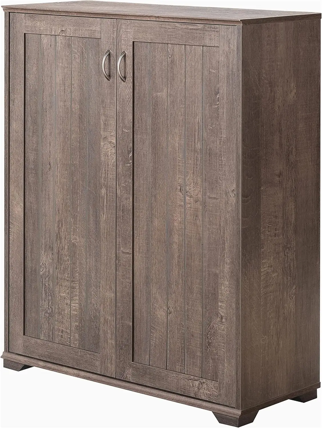 

Schober Contemporary 5 Interior Shelves Shoe Cabinet for Hallway, Entryway, Walnut Oak Brown