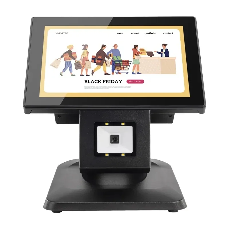 

10.1'' Android 11 Win 10 Touch Screen All in One Cash Register Advertising Koisk Barcode Scanner Supermarket Price Checker