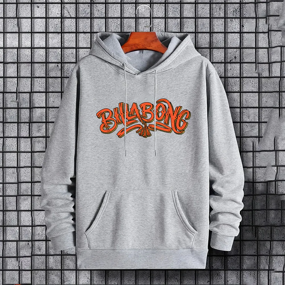 Monogram print hoodie, men's hoodie men's casual graphic design hoodie with kangaroo pockets perfect for autumn and winter gifts
