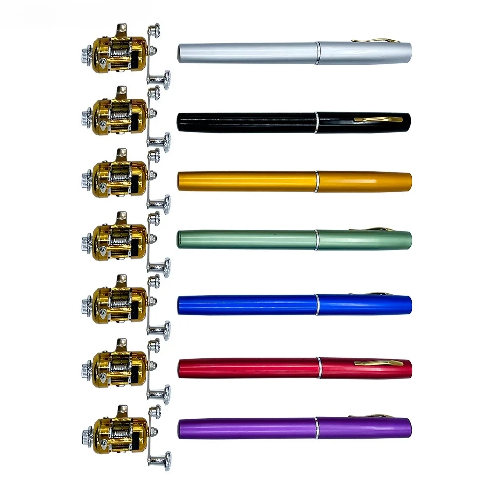Combo canne moulinet mini télescopique pocket pen fishing rod pole + reel ultra compact