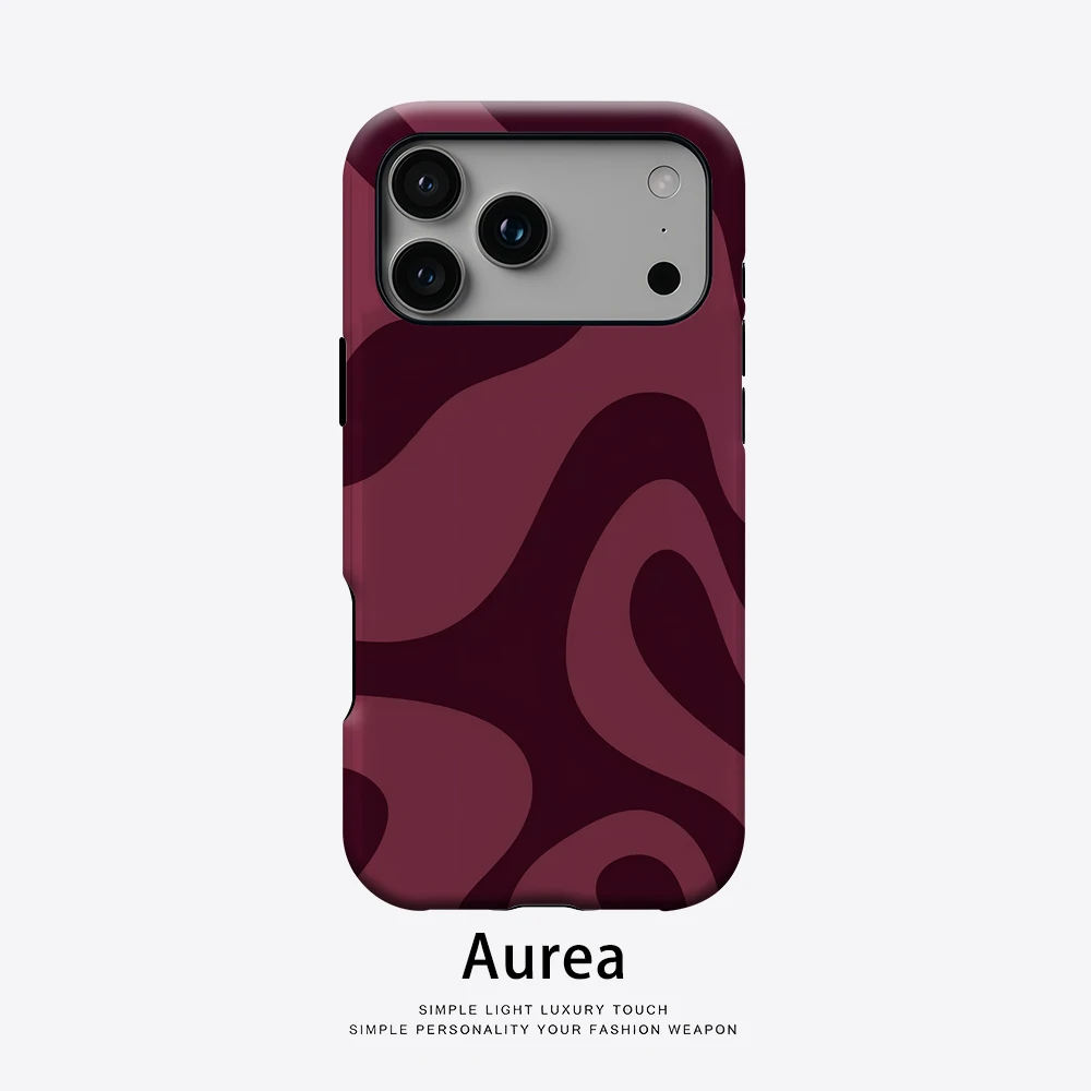 Burgundy Flow Magnetic Tough Phone Case - Single/Dual Layer Protection