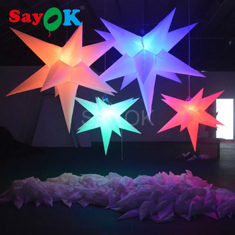 

Giant Inflatable Star Decorations Inflatable Hanging Star With Remote Controller Air Blower For Event Bar Advertising Show