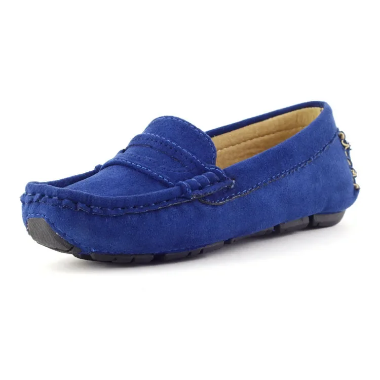 thumbnail image 1 of Zapatos de cuero sin cordones hechos a mano para niños 2020 ante nuevo zapatillas de deporte para niños mocasines planos de otoño con talla grande 23-39 B08243, 1 of 5