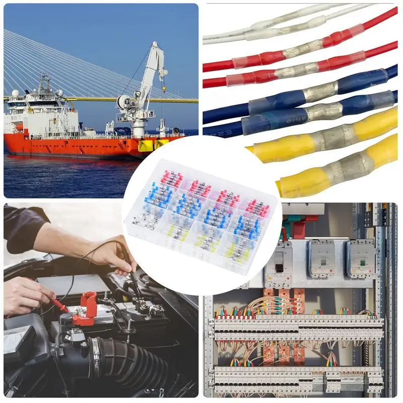 Butt Terminals Heat Shrink Butt Connectors For Automotive Insulated Butt Splices For Truck Marine Automotive Boats Waterproof