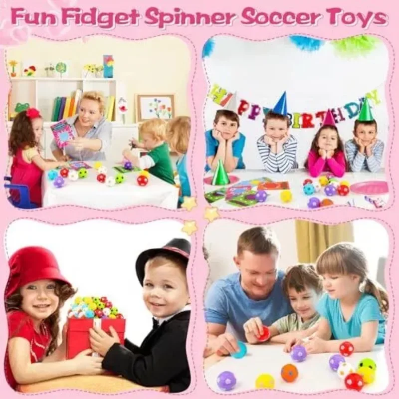 Portable Rotatable Soccer Finger Stress Ball Mini Fidget Spinner Toy for Kids Soccer Themed Party Favors Fun Activity Gift