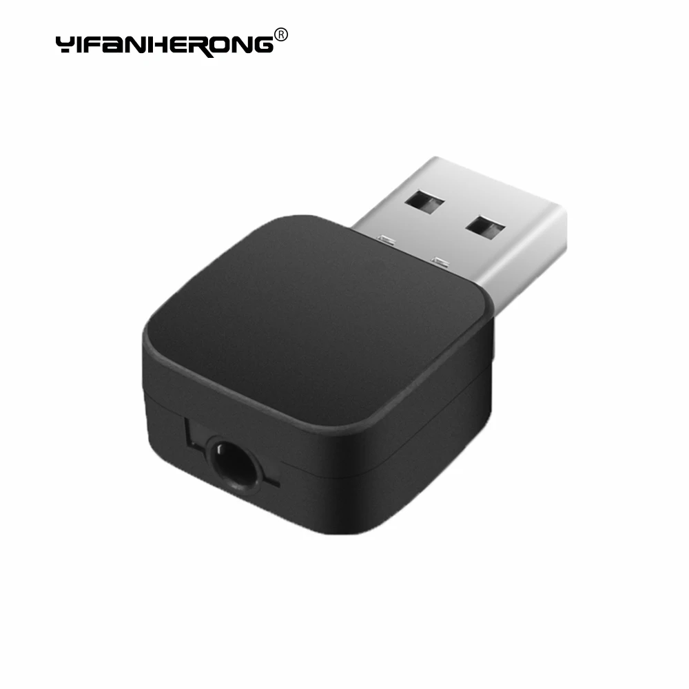 무선 블루투스 호환 5.0 송신기 리시버, 3.5mm 스테레오 오디오 USB 음악 ..