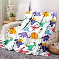 Dinosaur Land Fantasy Blanket Childishly Fun Multi-Species Dinosaur Pattern Creative Gift For Kids Sofa Bedroom Available 2