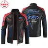 Ford LOGO printed racing suit pu leather jacket windproof four-season Ford team men's jacket overalls 4