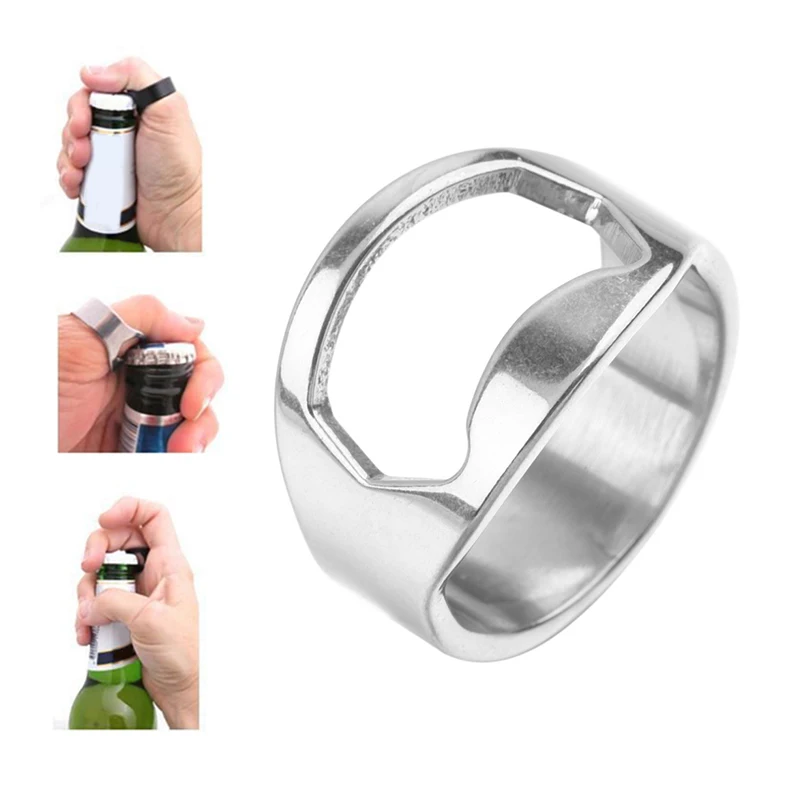 Bottle Opener Ring Creative Stainless Steel Finger Ring Beer Can Openers Gadgets Cool Bar Kitchen Accessories Gifts bottle opener