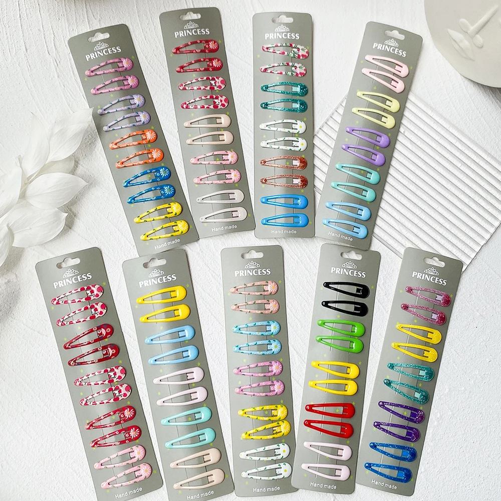 4/10Pcs/Set New Women Girls Cute Colorful Waterdrop Shape Hairpins Sweet Hair Clips Barrettes Slid Clip Fashion Hair Accessories