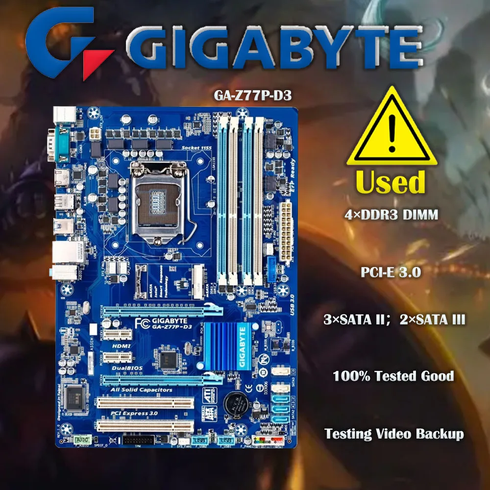 Gigabyte Ga-z77p-d3 Desktop Placa-mãe Z77 Soquete Lga 1155 i3 i5 i7 Ddr3 32g Atx Uefi Bios