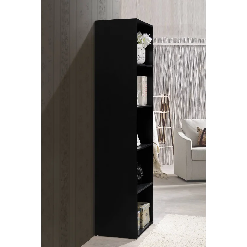 

Hodedah 5-Shelf Bookcase, Black bookshelf kids bookshelf book rack bookcase