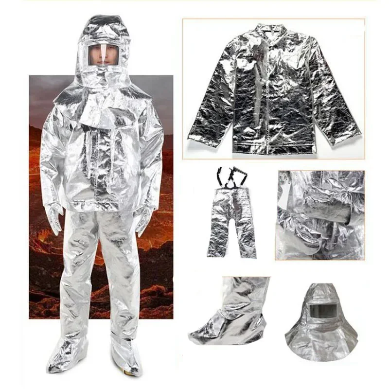 Aluminum Foil Heat Resistant Fireproof Clothing 1000 Degree Centigrade Fire-proof Suit Inflaming Retarding Suit Full Set