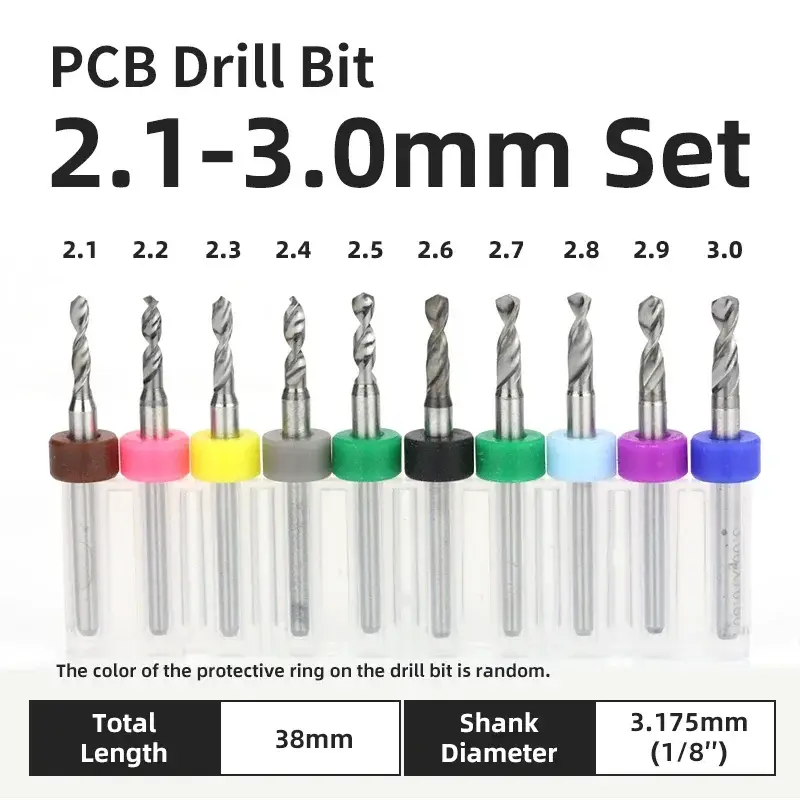 10pcs PCB Drill Bit Set Carbide Micro Drills For Printed Circuit Board 1/8" Fixed Shank Mini CNC Tungsten Steel Bits 0.1-3.175mm image 6