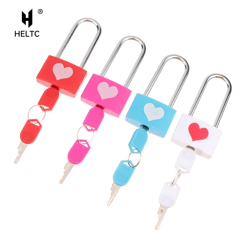 Modern Minimalist Anti-theft ABS Locker Padlock Love Lock Valentine's Day Long Handle Couple Lock Anti-Theft Lock With 2 Keys