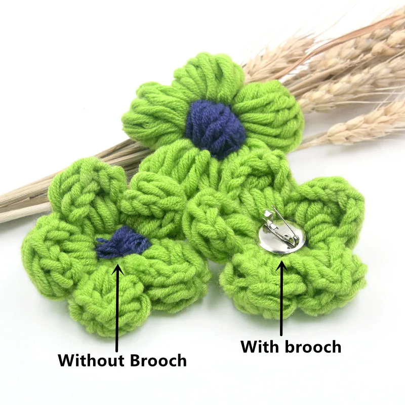 70MM Cotton Knitting Flowers For Hat Shoes Clothing Decoration Scrapbooking Plum Bossom DIY Handmade Hairpin Crafts Material