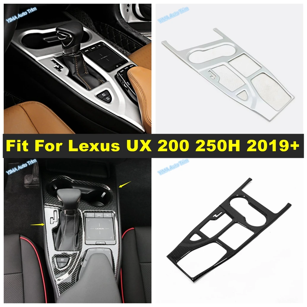 

Car Gear Shift Box Panel Water Cup Holder Cover Trim Fit For Lexus UX 200 250H 2019 - 2023 Carbon Fiber Interior Accessories