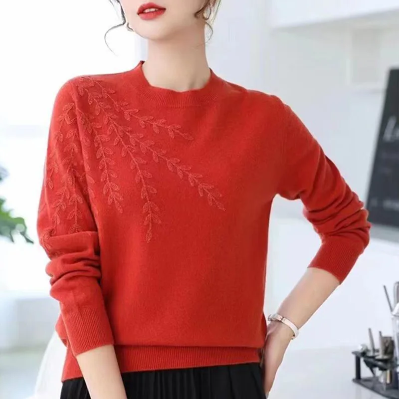 

Fashion O-Neck Knitted Spliced All-match Diamonds Sweater Women's Clothing 2023 Autumn New Casual Pullovers Loose Commute Tops
