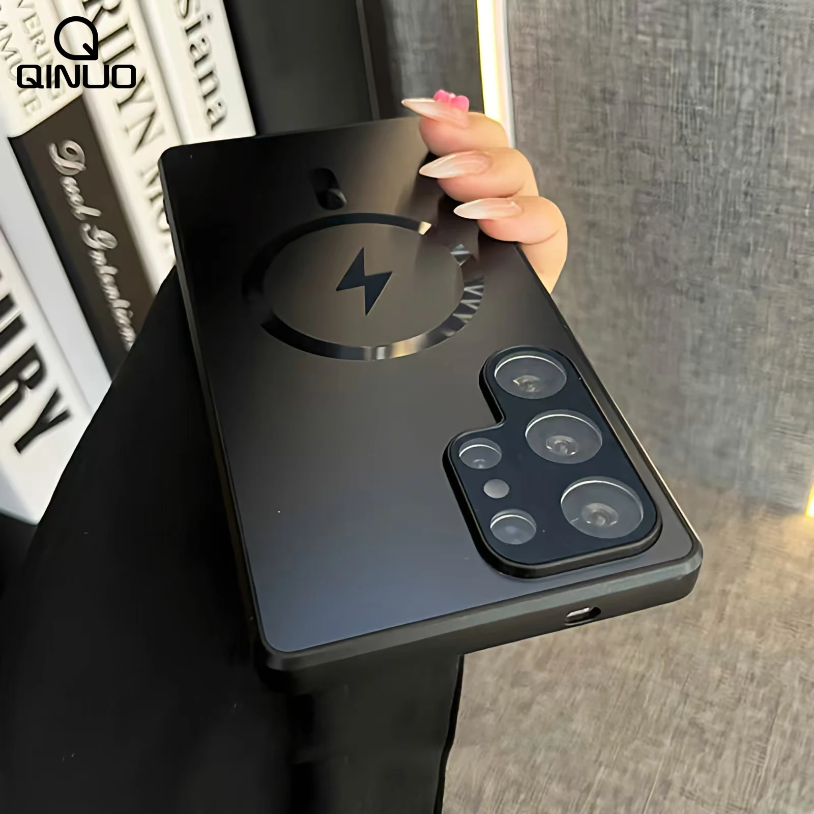 Ultra Thin AG Matte Magnetic Case with Glass Lens Protection & Shockproof Cover