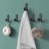 6Pcs Self Adhesive Strong Wall Hooks Towel Hook Door Hanger Key Bag Coat Hook Holder Kitchen Bathroom Accessories Home Organizer 2