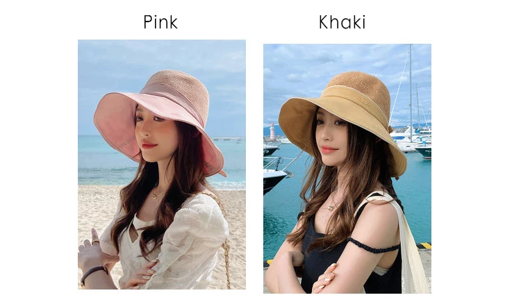 Summer Women Bow Bucket Hat Wide Brim Floppy Sun Hats Foldable Anti-UV Beach Solid Color Net Mesh Top Sun Sunscreen Cap Bonnet ladies bucket hat